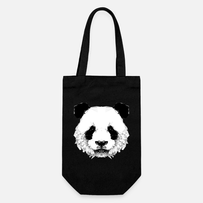Geometrischer Panda - Gift Bag for Bottles - black