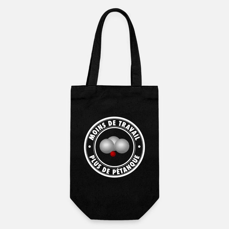 Moins de travail plus de pétanque - Sac à bouteille - noir