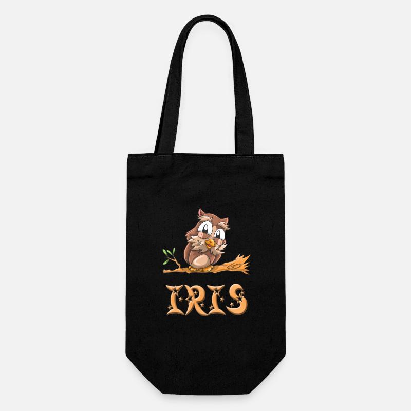 Eule Iris - Geschenkbeutel für Flaschen - Schwarz