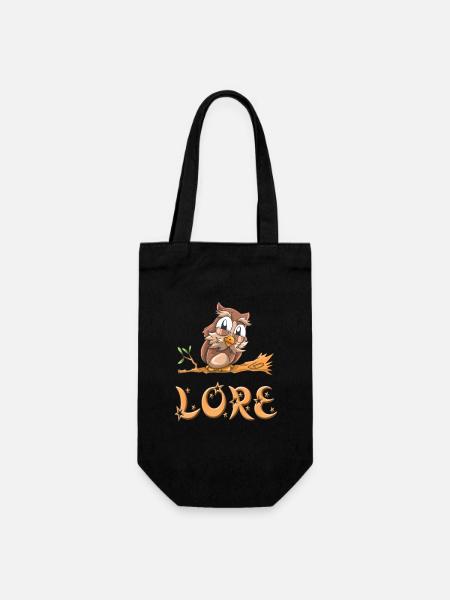 Eule Lore - Geschenkbeutel für Flaschen - Schwarz