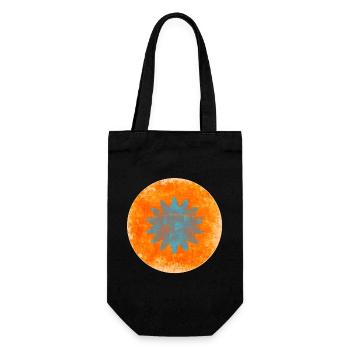 Abstract Floral Trench in Orange and Blue - Gift Bag for Bottles - black - Front