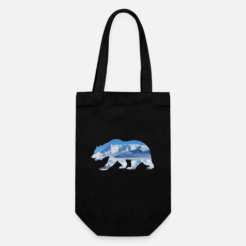 Eisbär - Geschenkbeutel für Flaschen - Schwarz