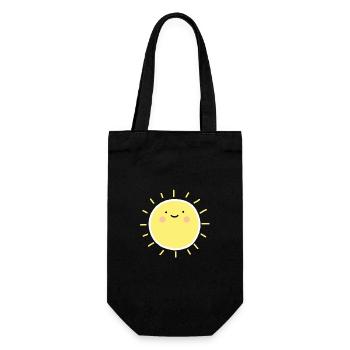 Sun smiley heureux - Sac à bouteille - noir - Devant