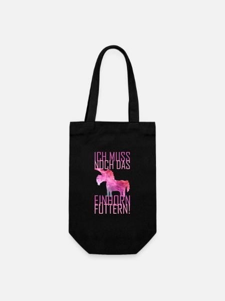 Einhorn Einhörner Pferd Pferde Stute Fabelwesen - Geschenkbeutel für Flaschen - Schwarz