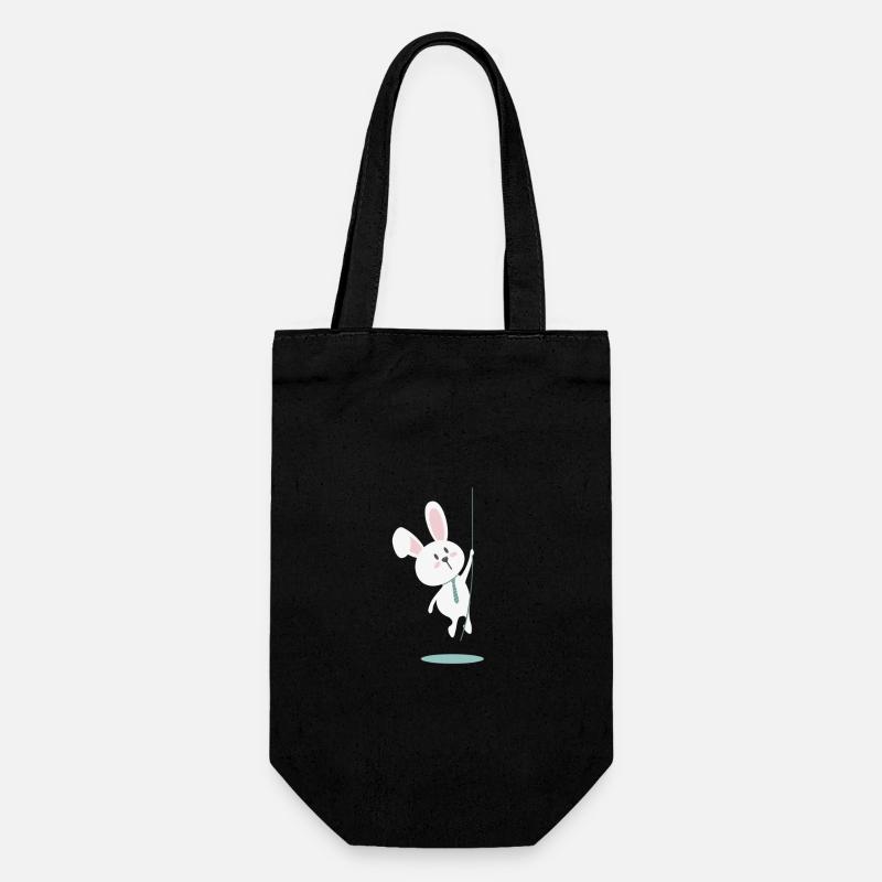 Mignon lapin de Pâques avec cravate – Design de lapin - Sac à bouteille - noir