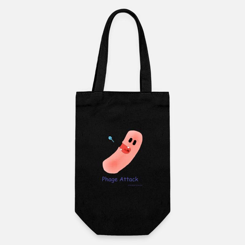Attaque du phage - Bactéries et bactériophages - Sac à bouteille - noir