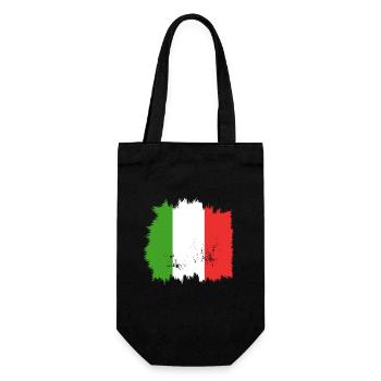 Italien Flagge - Geschenkbeutel für Flaschen - Schwarz - Vorne