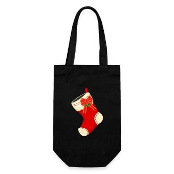 Chaussette de Noël Bas de Noël Père Noël Noël - Sac à bouteille - noir - Devant
