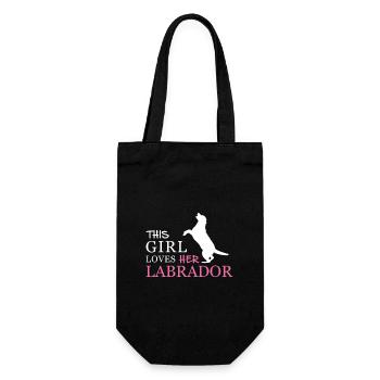 Labrador - Geschenkbeutel für Flaschen - Schwarz - Vorne