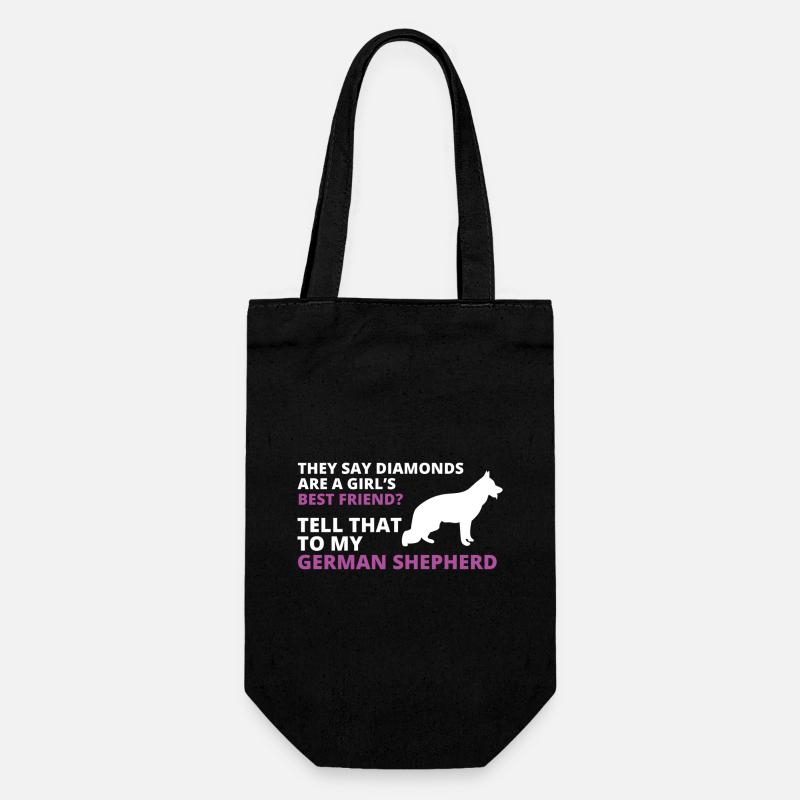 German shepherd - Gift Bag for Bottles - black
