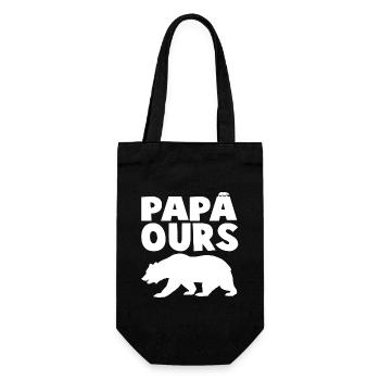 Tête de papaours sauvage en silhouette - Sac à bouteille - noir - Devant