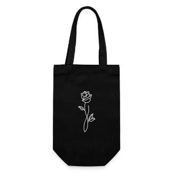 Rose - Geschenkbeutel für Flaschen - Schwarz - Vorne