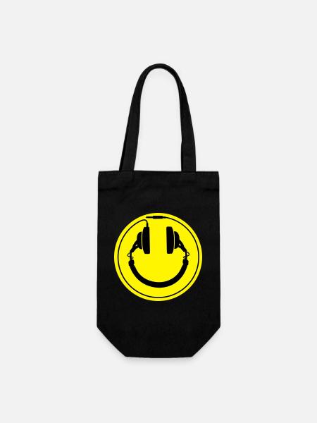 écouteurs smiley - Sac à bouteille - noir