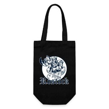 Rostock - Wikinger - Geschenkbeutel für Flaschen - Schwarz - Vorne