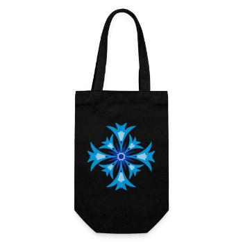 A stylized blossom of cornflower - Gift Bag for Bottles - black - Front