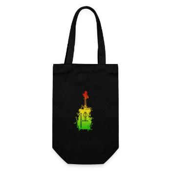 Regenbogen Splatter Gitarre - Geschenkbeutel für Flaschen - Schwarz - Vorne