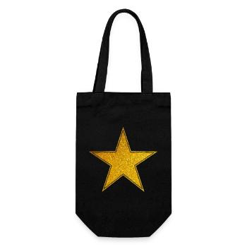 Star Gold Graphic Star - Geschenkbeutel für Flaschen - Schwarz - Vorne