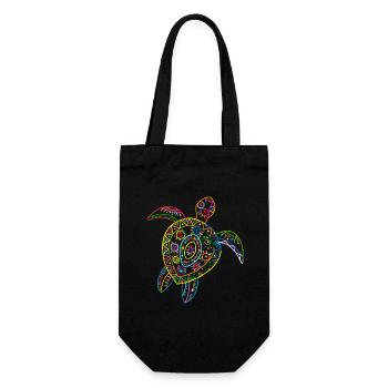 Tortue Tortue de mer Tribal Hawaii Vintage - Sac à bouteille - noir - Devant