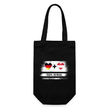 Deutschland und Österreich 100% genial / Geschenk - Geschenkbeutel für Flaschen - Schwarz - Vorne