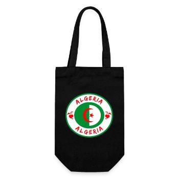 Algeria Circle with National Flag Gift Algiers - Gift Bag for Bottles - black - Front