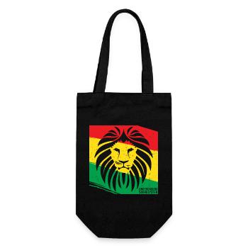 Lion de style rasta - Sac à bouteille - noir - Devant