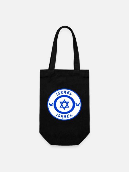 Israel Kreis mit Nationalflagge Geschenk - Geschenkbeutel für Flaschen - Schwarz