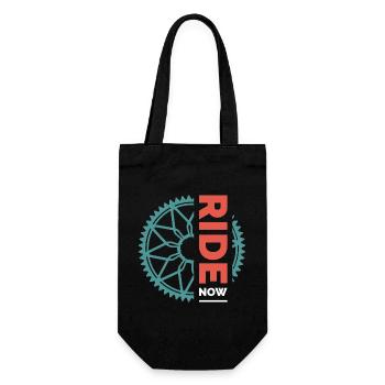 ride Fahrrad Team Verein Club Logo Symbol Ritzel - Geschenkbeutel für Flaschen - Schwarz - Vorne