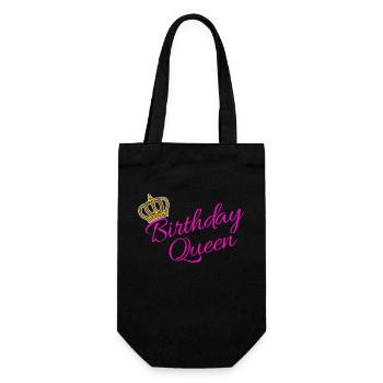 Geburtstag Königin Partnerlook Statement Cool - Geschenkbeutel für Flaschen - Schwarz - Vorne