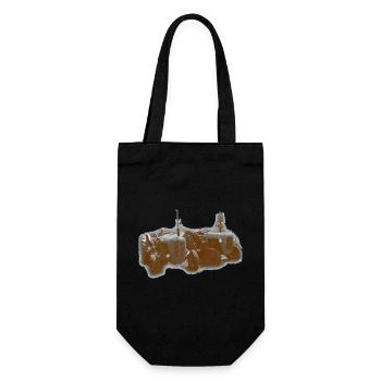 Vintage Traktoren Rostorange - Geschenkbeutel für Flaschen - Schwarz - Vorne