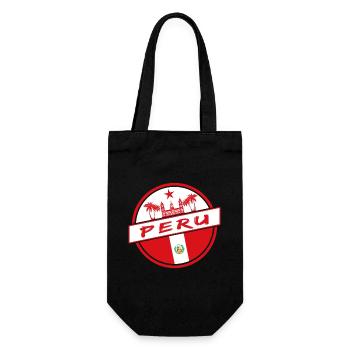 Peru circle in the national colors - Gift Bag for Bottles - black - Front