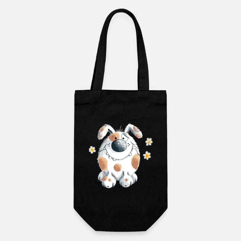 Chien avec la fleur - Sac à bouteille - noir