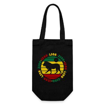 Iron Lion Zion Rastafari Reggae Löwe - Geschenkbeutel für Flaschen - Schwarz - Vorne