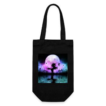 Wonderful unicorn with fairy at night - Gift Bag for Bottles - black - Front