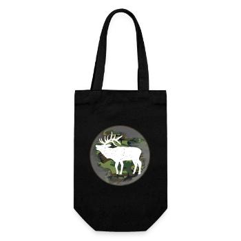 Hunter hunting elk - Gift Bag for Bottles - black - Front
