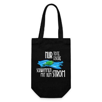 Dead Fish Stream Mainstream Funny Sayings Humor - Gift Bag for Bottles - black - Front