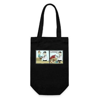 Dessin animé football footballeur bande dessinée drôle drôle - Sac à bouteille - noir - Devant