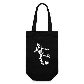 Fussball Fussballspieler - Geschenkbeutel für Flaschen - Schwarz - Vorne