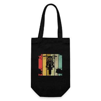 Motorrad Biker Retro - Geschenkbeutel für Flaschen - Schwarz - Vorne