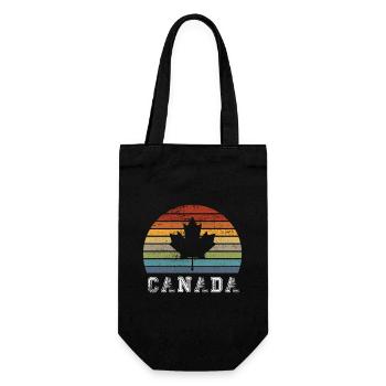 Canada vintage maple leaf design / gift - Gift Bag for Bottles - black - Front