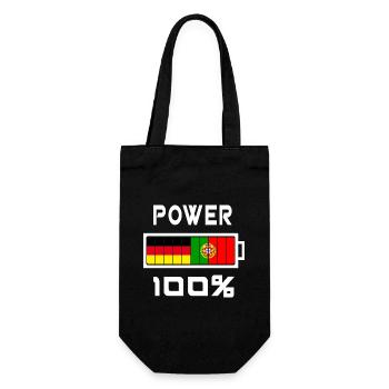 Deutschland und Portugal Power 100% - Geschenkbeutel für Flaschen - Schwarz - Vorne