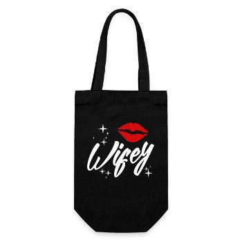 Partner look | Husband wife marriage marriage wedding - Gift Bag for Bottles - black - Front