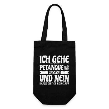 Petanque Boule Pétanque spielen Spruch lustig APP - Geschenkbeutel für Flaschen - Schwarz - Vorne