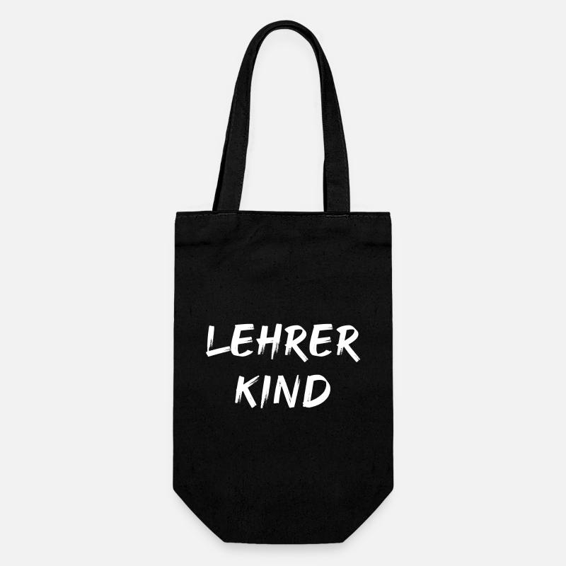 Lehrerkind - Geschenkbeutel für Flaschen - Schwarz
