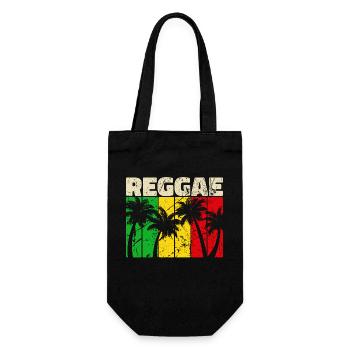 Reggae Reggaemusik Jamaika Urlaub Karibik Palmen - Geschenkbeutel für Flaschen - Schwarz - Vorne