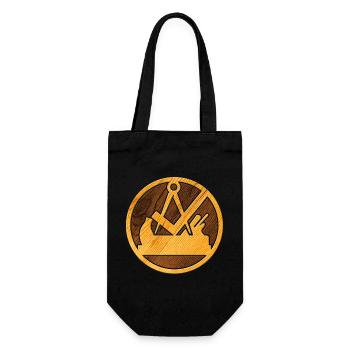 Cool carpenter and carpenter guild coat of arms made of wood - Gift Bag for Bottles - black - Front