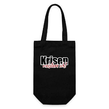 Krise Meister Opftimist Spruch Motivation - Geschenkbeutel für Flaschen - Schwarz - Vorne