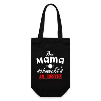 Bei Mama Schmeckt's Beste Köchin Muttertag Liebe - Geschenkbeutel für Flaschen - Schwarz - Vorne