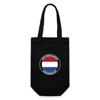 Dordrecht Niederlande Flagge Dordrecht Holland - Geschenkbeutel für Flaschen - Schwarz - Vorne