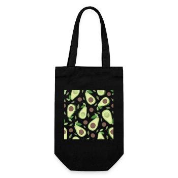 Motif aubergine et avocat - Sac à bouteille - noir - Devant