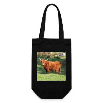 Highland cattle cow cows cattle agriculture poster - Gift Bag for Bottles - black - Front